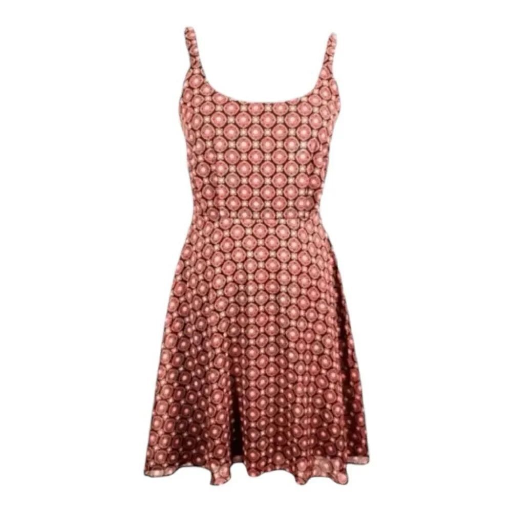 Bar lll Black Pink Printed Short Sheath Dress Size M Sleeveless Scoop Neck